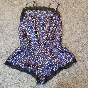 VS Blue Cheetah Print Pajama Romper
